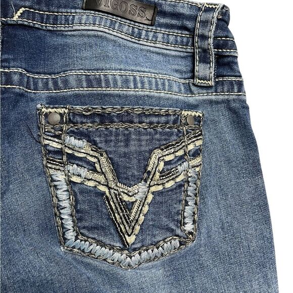 Vigoss Slim Boot Cut Jeans with Vintage Distressing - Picture 6 of 9